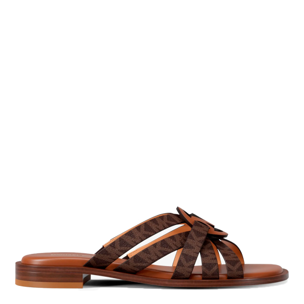 Michael Kors Sandale en cuir Erika avec logo - 38 Brun- Ref 117 €